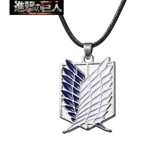 Attack on Titan Necklace Wings of Liberty Freedom Scouting Legion Eren Levi Mikasa Jewelry Pendant Badge Pendant Accessories