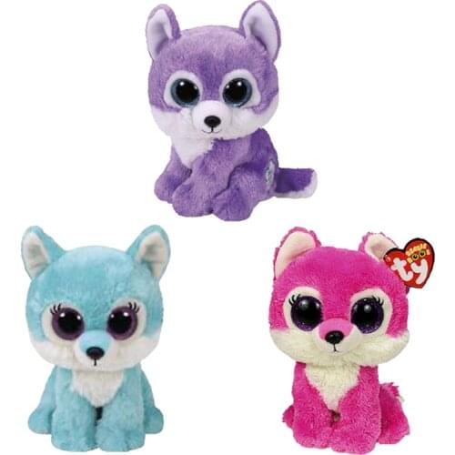 New 15cm Ty Big Eyes Beanie Plush Animal Wolf Plush Toys Animal Toys Stuffed Doll Collecting Toys Children Birthday Gift