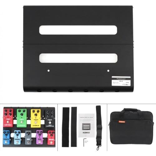 KOKKO 35 x 28cm Detachable Guitar Pedal Board Setup Style DIY Guitar Effect Pedalboard Support Placed 8-10 Effects with Bag