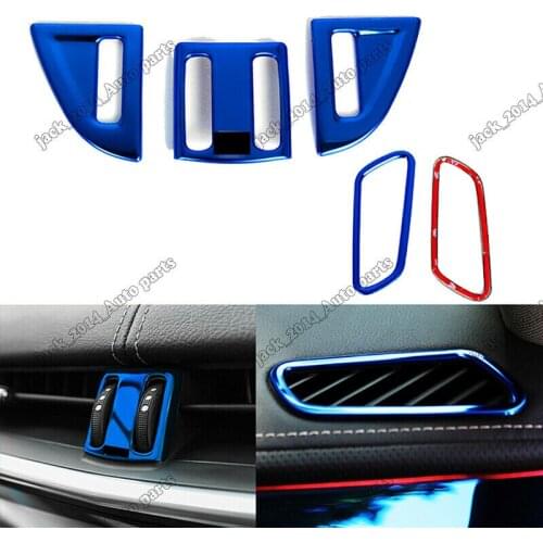 Stainless blue Center Console Air Vent Outlet Cover For Cadillac XTS 2015 2016 2017 2018