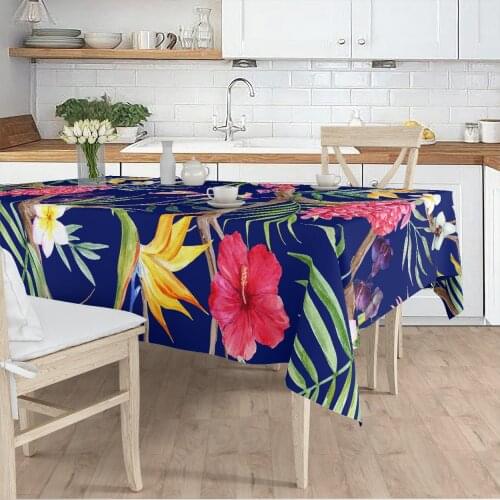 Tablecloth Living Room Kitchen colorful flower patterned micro fabric cover runner pattern Free Shipping