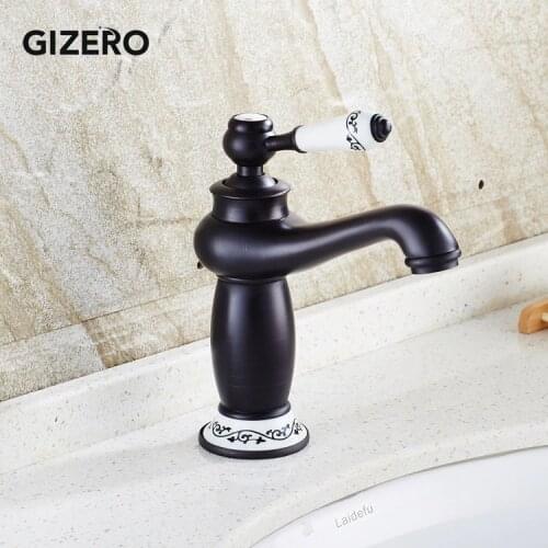 Antique Retro Classic Bathroom Basin Mixer Blacked Bronze Ceramic Faucet Fashion Mixer Hot and Cold Wall Mounted ZR260
