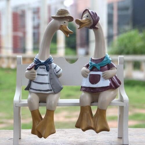 Modern Minimalist Creative Resin Couple Duck Home Decoration Ornaments Bedroom Living Room Crafts Ornaments