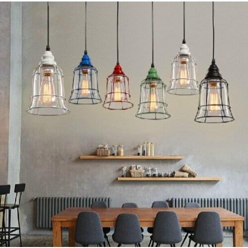 Edison Loft Style Iron Glass Pendant Light Fixtures Vintage Industrial Lighting For Dining Room Hanging Lamp Lamparas Colgantes
