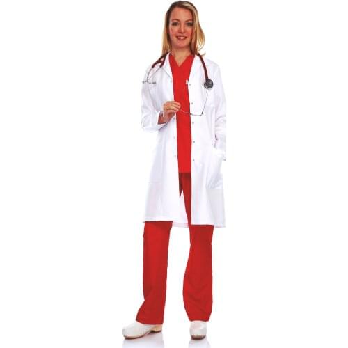 Doktor, öğretmen, laboratuvar beyaz önlüğü kadın bp01