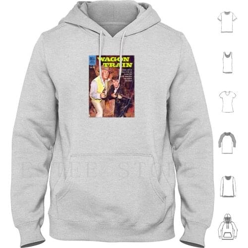 Wagon Train Hoodie Long Sleeve Wagon Train Tv Series Western Cowboy Comic Book