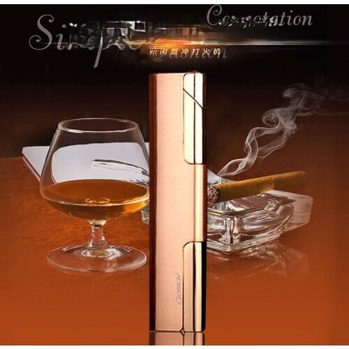 Slim and Long Metal Windproof Inflatable Lighter Briquets Et Accessoires Fumeurs Regalos Para Hombre Originales Gadgets for Men