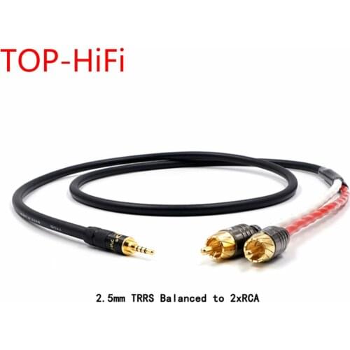TOP-HiFi 2.5/3.5/4.4mm Balanced Male to 2 RCA Male Audio Adapter Cable 7N OCC Single crystal copperr Audio Cable