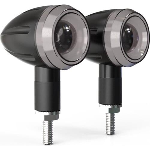 Universal DC 12V LED Turn Signal Lights Matte Black Motorcycle Bullet Turn Indicator Tail Lamp for Honda Yamaha Suzuki Kawasaki