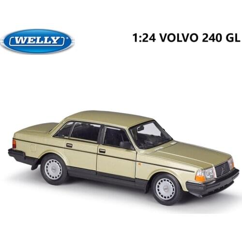 WELLY Diecast 1:24 Scale Car Classic VOLVO 240 GL High Simulation Model Car Alloy Metal Toy Car For Chlidren Gift Collection