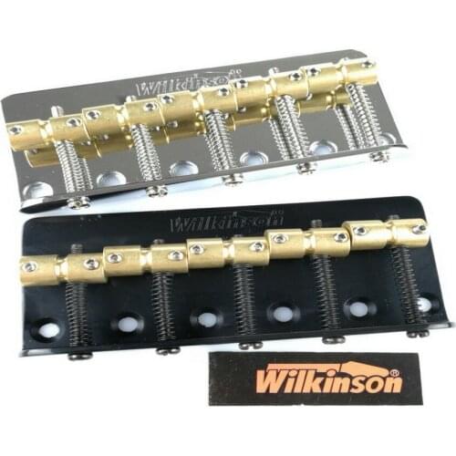 Wilkinson WBBC Five 5 Strings Electric Bass Bridge With Brass Saddles For Precision Jazz Chrome / Black