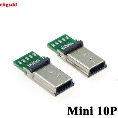 1-5pcs Micro Mini USB Male 10 Pin USB 10Pin PCB Connector Flat Plug Adapter For MP3 MP4 Socket
