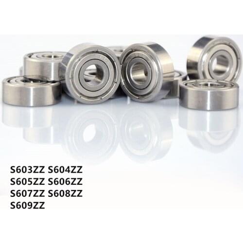 10/50pcs ABEC-5 S603ZZ S604ZZ S605ZZ S606ZZ S607ZZ S608ZZ S609ZZ Double metal cover Stainless steel deep Groove Ball bearing