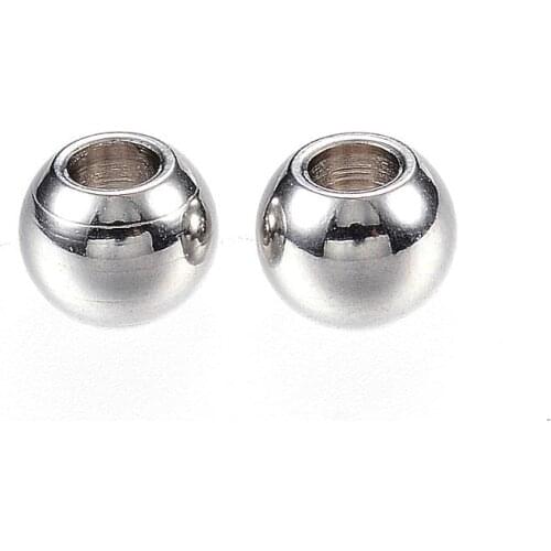 100Pcs 304 Stainless Steel Rondelle Beads Loose Spacer Beads for Jewelry Making, Stainless Steel Color, 5x4mm, Hole: 2mm