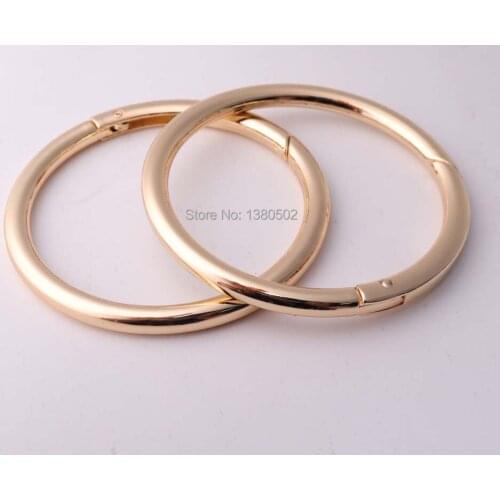 2pcs/lot 73mm/61mm/47mm/45mm gold color O Ring clip buckles spring hook Key ring
