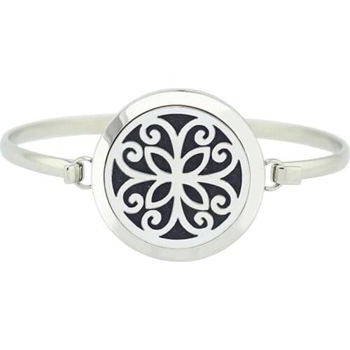 30mm Magnetic Round Locket 316 Stainless Steel Essential Oil Aromatherapy Diffuser Bangle Bracelet Jewelry(free felt pads)