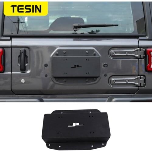 Car Tailgate Spare Tire Carrier Delete Filler Plate for Jeep Wrangler JL 2018 UP Black Aluminum Alloy Panel Exterior Accessories