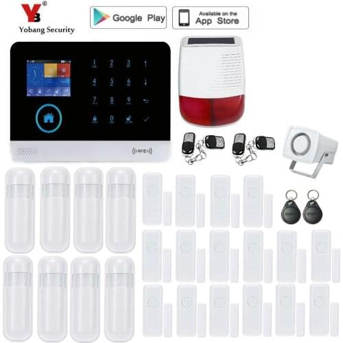 Yobang Security Wireless wifi GSM Alarm System Home auto security Systems with PIR/Door Alarm Sensor APP control device kit