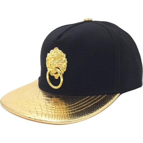 Gepersonaliseerde Metalen Leeuwenkop Hoeden Verstelbare Hip Hop Platte Rand Baseball Cap Snapback Hoed Vrouwen Mannen