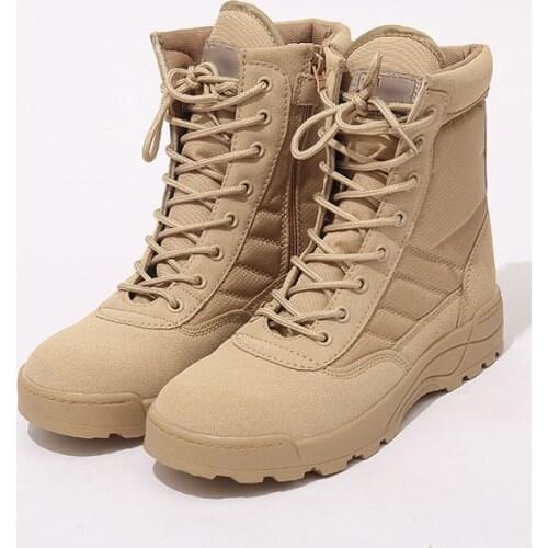 Mens Military Boots Combat Mens Ankle Boots 2021 Outdoor Men Women Full Size 36-46 Desert Boot Work Safety Shoes Motocycle Boot