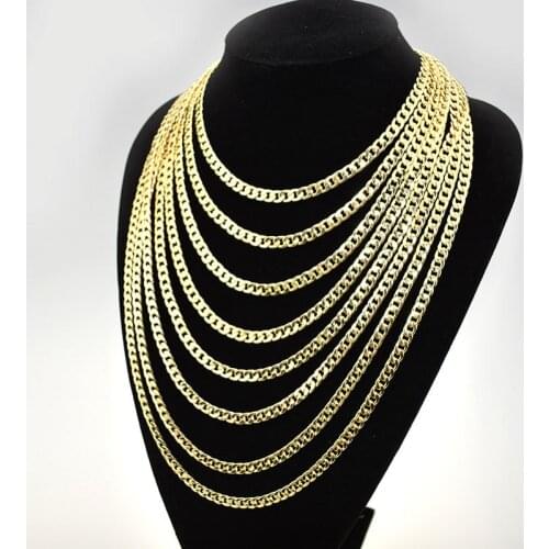 Hip Hop Jewelry Classic 6mm Wide Gold Chain Cuban Necklace For Women Men Rock Punk Style Long Link Chain Statement Necklace Gift
