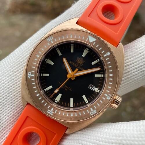 SteelDive 2021 New Arrival 1973S BGW9 Luminous Self-Wind Mechanical NH35 Cusn8 Bronze Watch Sapphire Dive Watch Automatic