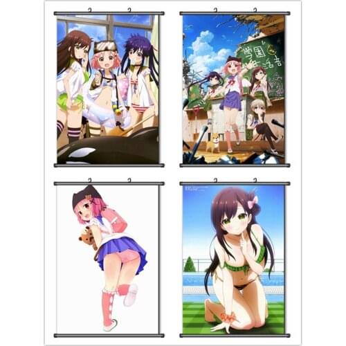 Coscase Anime Gakkou Gurashi! School-Live! Takeya Yuki & Ebisuzawa Kurumi Home Decor Wall Scroll Poster Decorative Picture