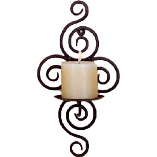 Home Candlestick Holders Handmade Iron Hanging Wall Sconce Candle Holder Shelf Furnishing Articles for Decoration Weddings