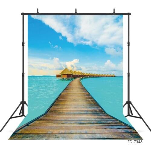 Photography Backdrops Long Pier to the Sea Vinyl Photo Studio Backgrounds for Baby Children Portrait Dolls Photocall Photobooth