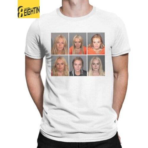 Lindsay Lohan T Shirts Men Pure Cotton Funny T-Shirts O Neck Tees Short Sleeve Clothing Party