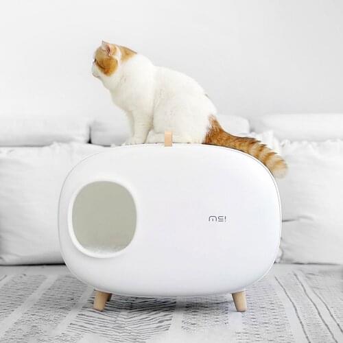 Cat litter pot semi-closed cute seal splash, cat supplies cat yarn pot cat toilet cat pot potty bowl sand table