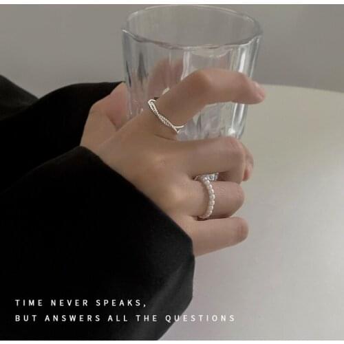 Twist Ring Waman Adjustable Women Rings Fashion Simplicity Combination Opening Ring Party Silver Color Korean Stainless Kolczyki