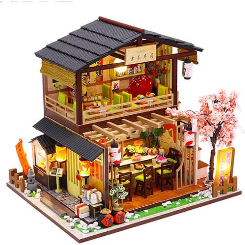 Cutebee Doll House Furniture Miniature Dollhouse DIY Miniature House Room Box Theatre Toys for Children stickers DIY Dollhouse L