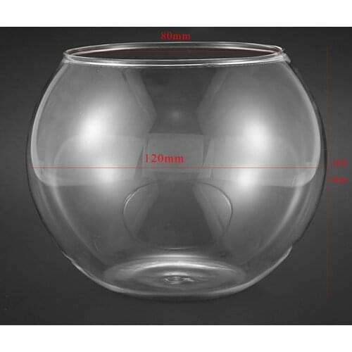LBER Round Sphere Vase in Transparent Glass Fish Tank
