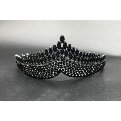 Hot Crown Ornament Bridal Wedding Accessories Simple Alloy Black Handmade Bridal Dress Jewelry