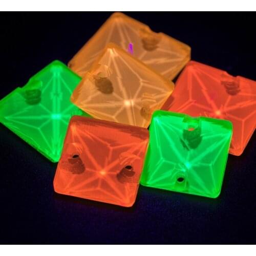 MN Series Glow Square Shining Fresh Color K9 Glass Sew on Rhinestones Flat Back Strass Crystal Buttons Sew on Clothing Crafts