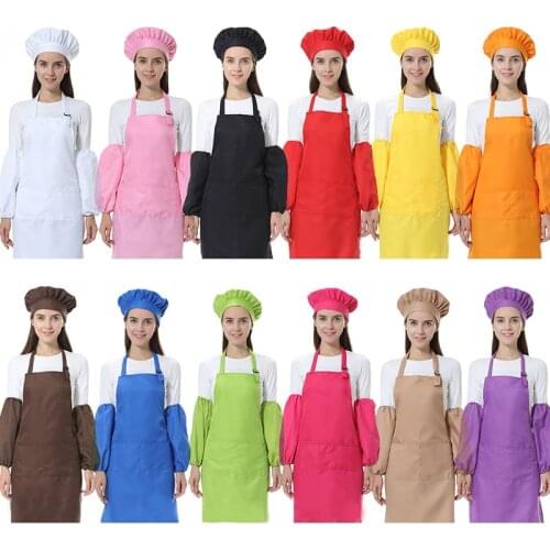 Fashion Adult Polyester Hanging-neck Apron Kitchen Restaurant Cooking Baking Waiter Work Customized LTablier Delantal Logo Apron