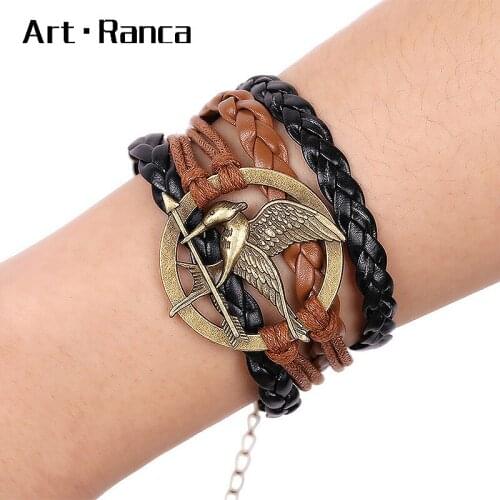 Fashion animal label braided leather couple Bracelet DIY combination suit handrope