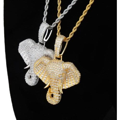 Men Hip Hop Jewelry Elephant Long Chain Gold Color Scorpion Pendant Necklace for Men Punk Rock Jewelry Gift