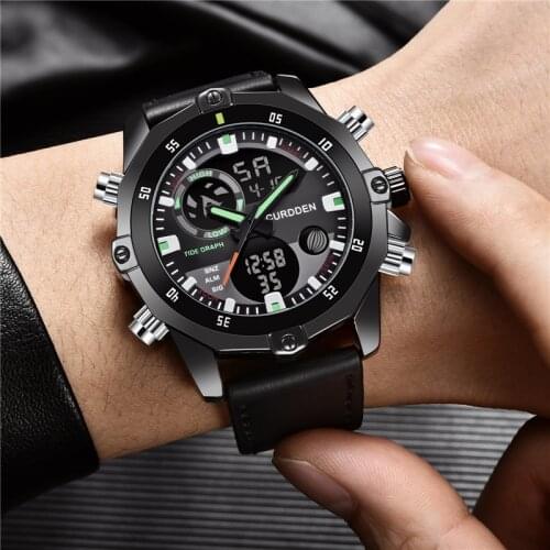 Men Military Watch Dual Display Analog Wristwatches LED Quartz Clock Male relogios masculino Digital Sports Watches Mens Gifts