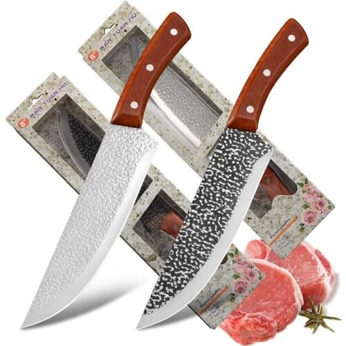 XYj 8 inch Cleaver Kiritsuke Chef Knife Full Tang Forged Cutlery Survival Camping Outdoor Hunting Handmade Knife Accessories