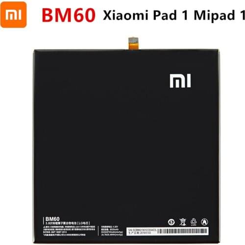 Xiao mi 100% Orginal BM60 6520mAh Battery For Xiaomi Pad 1 Mipad 1 A0101 BM60 High Quality Tablet Replacement Batteries