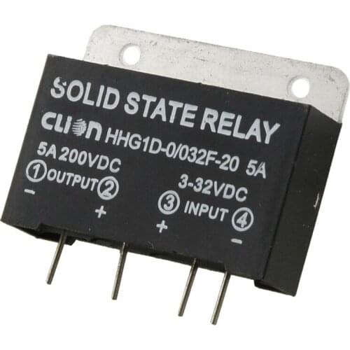 Promotion! Heat Sink Input 3-32V DC Output 5A 200V DC PCB Mount SSR Solid State Relay