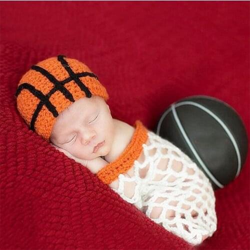 Newborn prop baby photography props basketball knitted hat sleep bag new born toddler infant picture shooting baby accessories