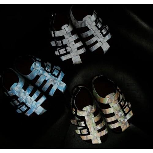 Boys Sandals Shoes For Children PU leather Beach School Shoes 2020 New Roman Reflective Cool Shoes Camouflage Casual Slippers