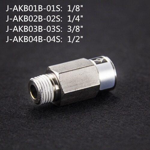 SMC type connector series J-AKB-01S 1/8" check valve type B (external thread)
