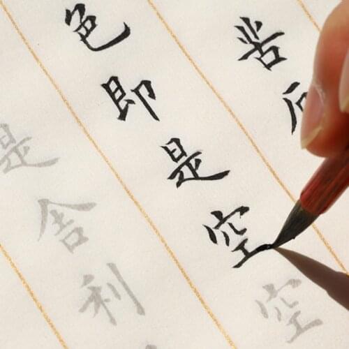 10sheets Copybook Adult Calligraphy Ripe Xuan Paper Heart Sutra Copybook Beginner Chinese Multi-Character Type Poem Copybook