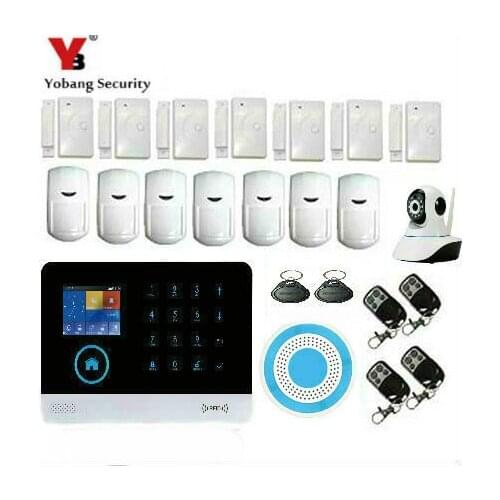 Yobang Security 2.4G smart home security wifi gprs wifi gsm alarm system Android/IOS APP remote control voice prompt work