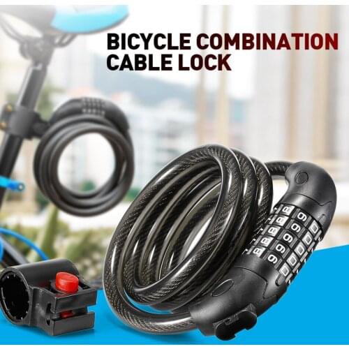 Bike password Lock 5 Digit Code MTB wire Combination safe Bicycle Security Lock Steel Cable Spiral Bike safety Cycling Lock