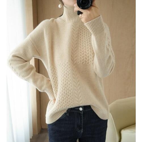 Pullover women 2020 pullover wool turtleneck sweater ladies clothes casual knit sweater plus size inde top winter hot sale